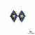 Marquise Cut Blue Sapphire & Diamond Cluster Stud Earrings - Luxury Sapphire Earrings