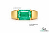 Natural Emerald Cut May Birthstone Men Ring / Anniversary Gift Ring For Men / Wedding Men Ring