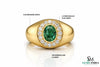 Raw Emerald Men's Ring In 18k Gold Engagement Ring Men's Statement Ring