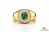 Raw Emerald Men's Ring In 18k Gold Engagement Ring Men's Statement Ring