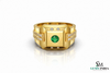 Natural Emerald ring for men's in 18k solid Gold Zambian Emerald ring