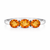Three Stone Oval Orange Citrine Ring - Oval solitaire citrine ring
