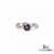 Natural Round Amethyst with Diamond Engagement Ring – February Birthstone Jewelry