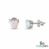 Heart Cut Opal Stud Earrings for Women - Dainty Opal Jewelry