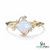Octagon Cut Opal Ring with Floral Vine Design – Nature Inspired Yellow Gold Opal Ring