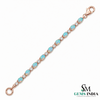 Oval Cut Opal Tennis Bracelet with Diamond Stations - Gift for her