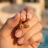 Cushion Cut Citrine Drop Hoop Earrings - Statement Jewelry