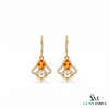 Elegant Oval Citrine and Diamond Drop Earrings - Elegant Evening Jewelry