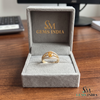 Oval Citrine Diamond Ring In 14K Gold- Classy Engagement Ring