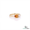 Pear Shaped Citrine Diamond Ring - Gift For Women
