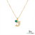1.10 Carats Natural Emerald and diamond Dolphin Pendant for Womans in 14k Solid Gold