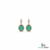 Vintage-Inspired Oval shape Natural Emerald Diamond Halo Earrings