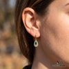 Luxury Natural Emerald Teardrop Earrings with Diamond Border 14K Gold