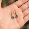 2 carat Natural Emerald Oval 14k Gold Dangle Earrings with Diamond Halo