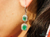 6.50 carat Emerald Cut Natural Emerald Drop Earrings In 14k Solid Gold Minimalist Elegant Design Anniversary gift