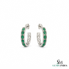 1.20 carat Classic 14k Gold Emerald Hoop Earrings Statement Hoops fine Jewelry for her