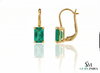 3 carats Emerald cut natural emerald stud earrings Rectangular Gemstone Drops