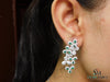 2.50 Teardrop Natural Emerald Diamond Flower Dangle Earrings Elegant Statement Design