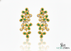 2.50 Teardrop Natural Emerald Diamond Flower Dangle Earrings Elegant Statement Design