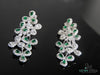 2.50 Teardrop Natural Emerald Diamond Flower Dangle Earrings Elegant Statement Design