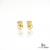 Teardrop Stud Earrings with Round Natural Emerald Cluster & Diamonds in Gold Unique Gift for her