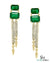 4.30 carat Emerald cut Emerald Natural Emerald And Diamond Dangle Earrings in 14k Gold