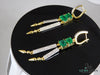 4.30 carat Emerald cut Emerald Natural Emerald And Diamond Dangle Earrings in 14k Gold