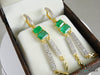 4.30 carat Emerald cut Emerald Natural Emerald And Diamond Dangle Earrings in 14k Gold