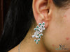 2.50 Teardrop Natural Emerald Diamond Flower Dangle Earrings Elegant Statement Design