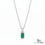 2.20 carat Emerald-Cut Natural Emerald Pendant Necklace in 14K Gold with Diamond Accents
