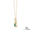 1.30 carat Infinity Teardrop Natural Emerald Pendant with Diamond Accents in 14K gold