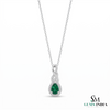 1.30 carat Infinity Teardrop Natural Emerald Pendant with Diamond Accents in 14K gold