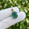 10.40 Carat Natural Emerald Pendant: 14k Gold Cushion Cut Gemstone