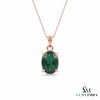 10.40 Carat Natural Emerald Pendant: 14k Gold Cushion Cut Gemstone
