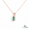 1.10 carat 14K Gold Natural Emerald Pendant Elegant Emerald-Cut Design