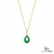 5.90 carat Teardrop natural Emerald Pendant with Diamond Halo Fine Gold Jewelry