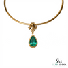 3.50 carat Radiant Teardrop Emerald Pendant Pear Cut Green Gemstone Brilliance