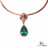 3.50 carat Radiant Teardrop Emerald Pendant Pear Cut Green Gemstone Brilliance