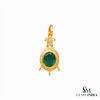 9.50 carat Royal Green Natural Emerald Necklace Diamond Accent Oval Pendant in 14k Gold
