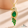 4.50 carat Green Pear Emerald Parrot Pendant Dazzling Gold Pendant for Elegant Style