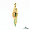 4.50 carat Green Pear Emerald Parrot Pendant Dazzling Gold Pendant for Elegant Style