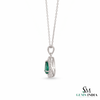 9.30 carat Vintage Inspired Pear Cut Natural Emerald Pendant Gold Diamond Accent Design