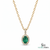 Natural Emerald Halo Pendant Oval Green Gemstone with Diamonds