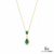 4 carat Double Pear Emerald and Diamond Halo Pendant in 14K Gold Gift for her