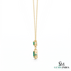 4 carat Double Pear Emerald and Diamond Halo Pendant in 14K Gold Gift for her