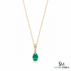 2.80 carat Elegant Oval Emerald and Diamond Pendant may Birthstone Necklace