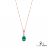 2.80 carat Elegant Oval Emerald and Diamond Pendant may Birthstone Necklace