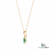 2.80 carat Elegant Oval Emerald and Diamond Pendant may Birthstone Necklace