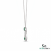 Floral Double Loop Round Natural Emerald and Diamond Teardrop Pendant in 14k gold