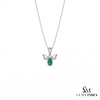 Oval Natural Emerald Angel Pendant in 14K Gold Green Gemstone Fairy Wing May Birthstone Gift for Her